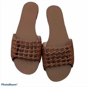 NEW A.D & Daughters woven leather slides sandals